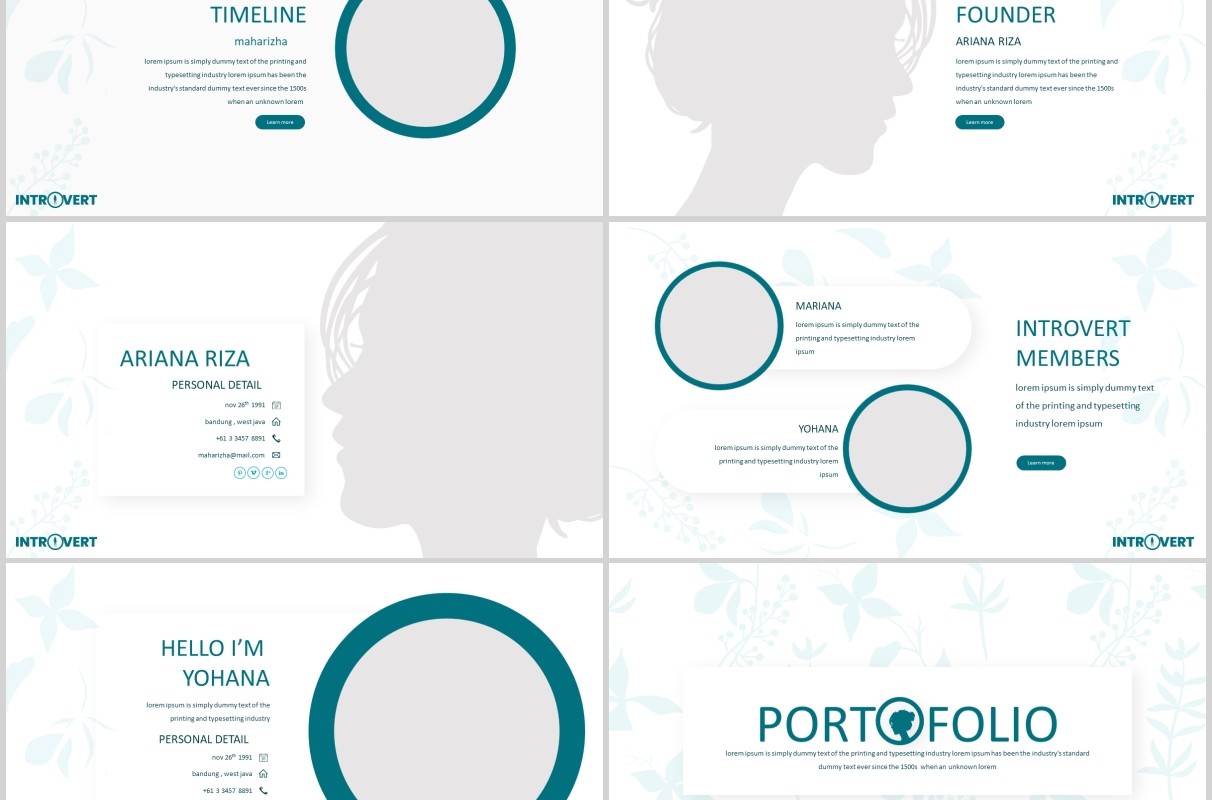 内向型求职竞聘个人简历介绍PPT模板版式设计Introvert Powerpoint Template