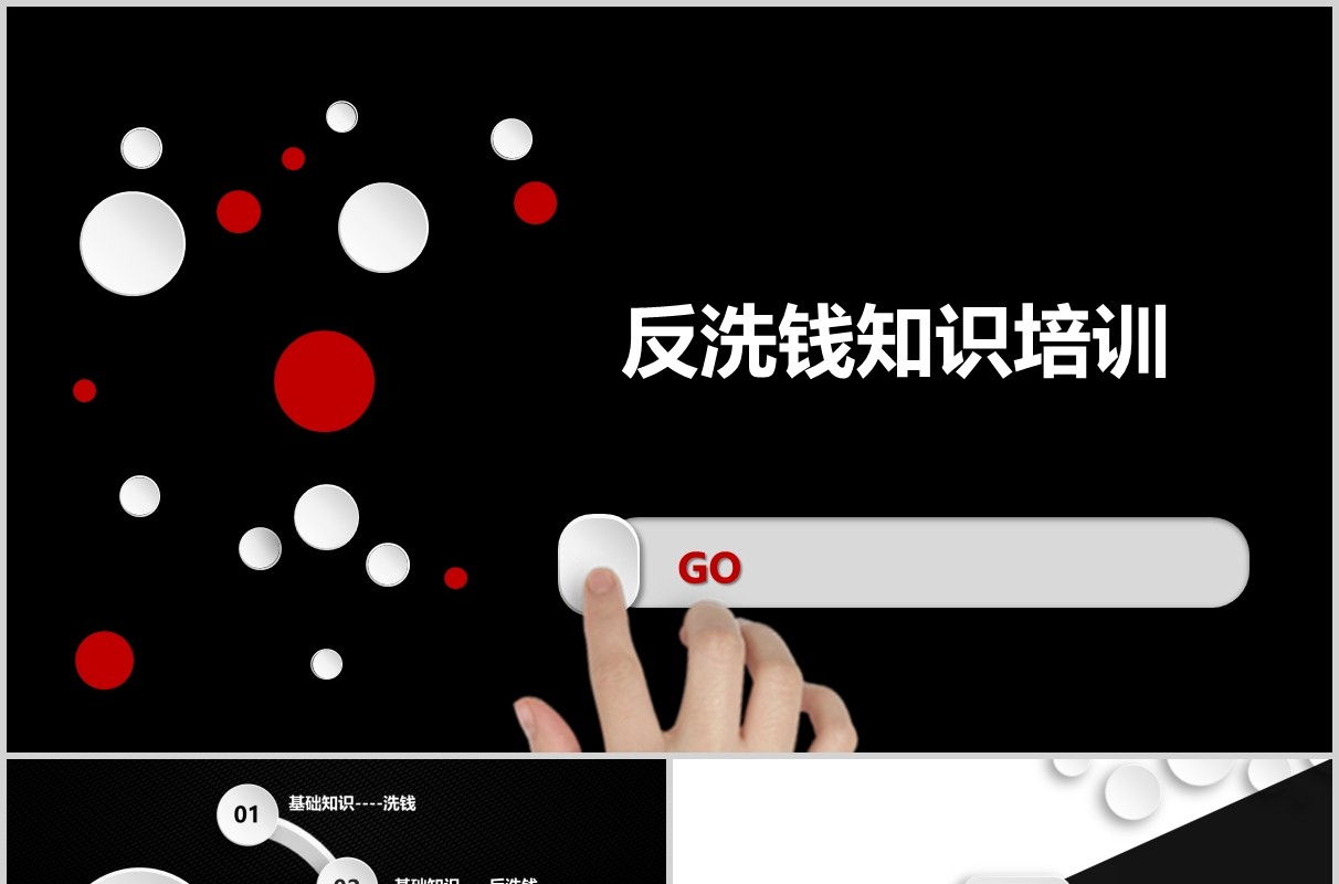 黑色反洗钱知识培训PPT模板宣传