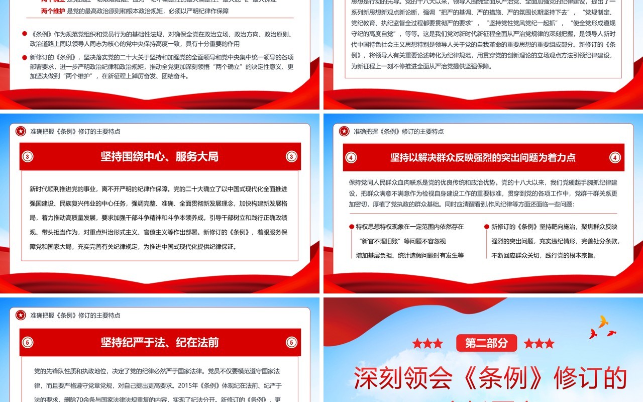 红色党政风学条例明党纪守纪律PPT模板