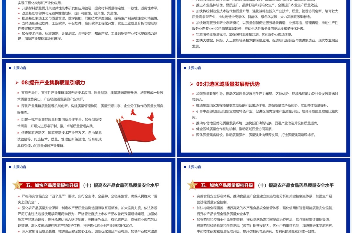蓝色简约党政风质量强国建设纲要PPT模板