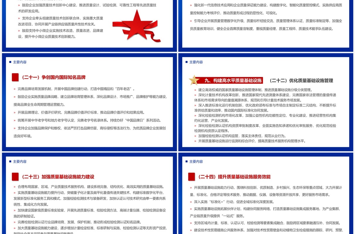 蓝色简约党政风质量强国建设纲要PPT模板