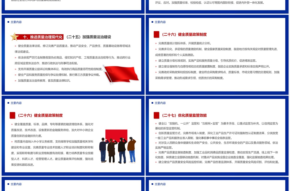 蓝色简约党政风质量强国建设纲要PPT模板