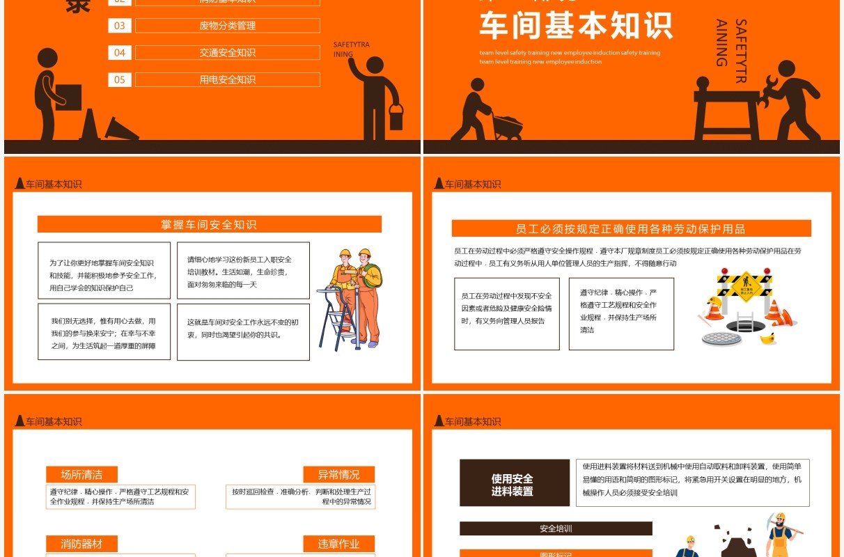 班组级安全培训新员工入职安全培训动态PPT模板