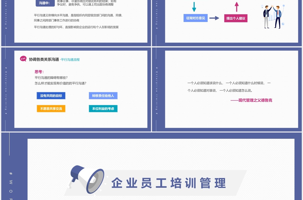 简约实用企业员工管理培训有价值的沟通课件PPT模板