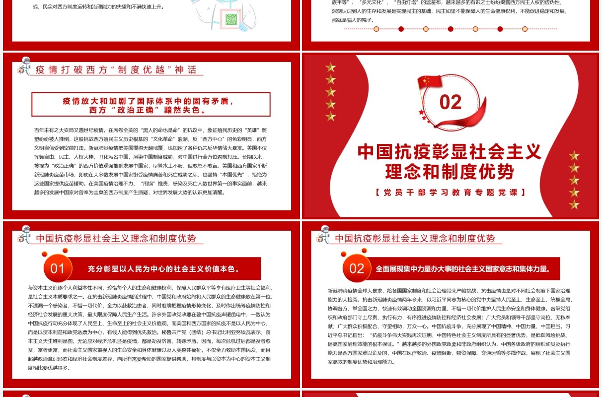 疫情下的西方制度与中国制度优劣处理PPT模板