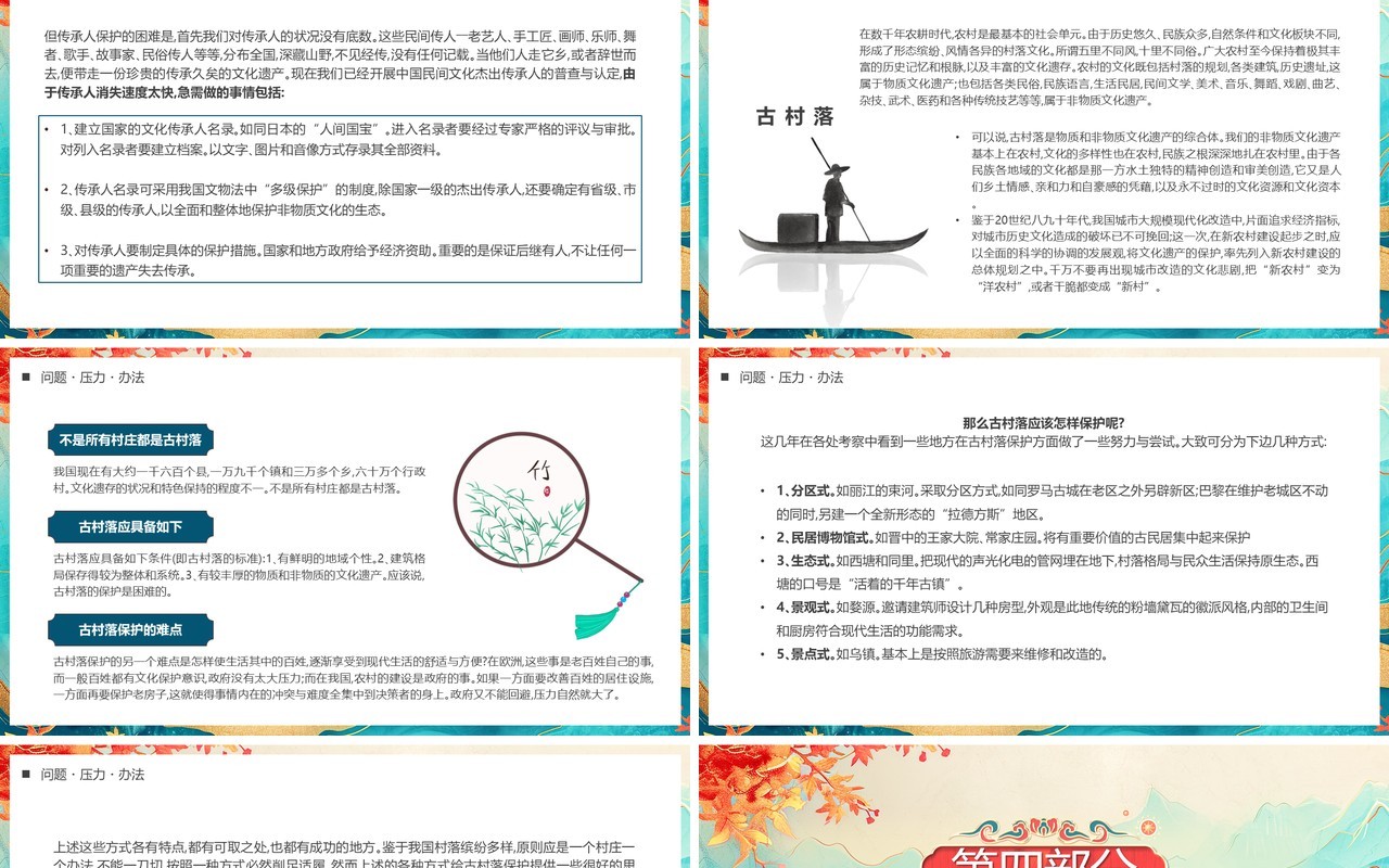 绿色中国风文化和自然遗产日PPT模板
