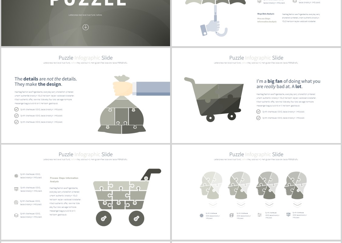 拼图PPT信息图表模板PUZZLE PowerPoint Infographics Slides