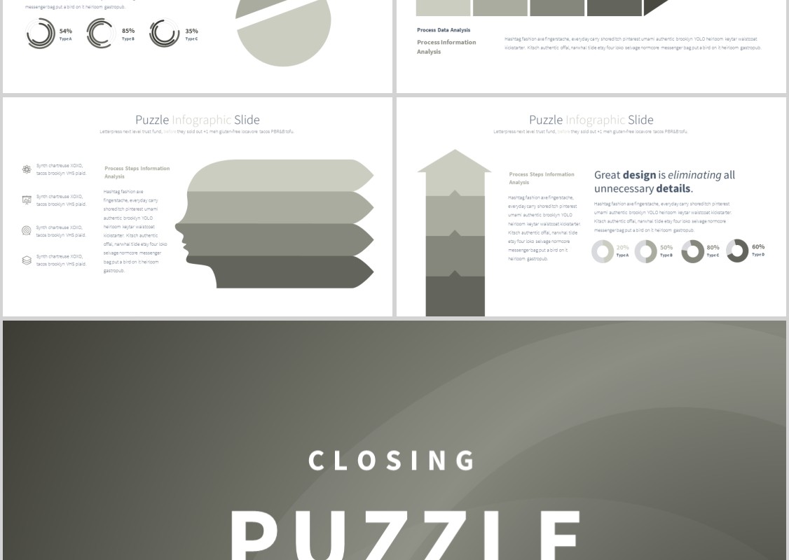 拼图PPT信息图表模板PUZZLE PowerPoint Infographics Slides