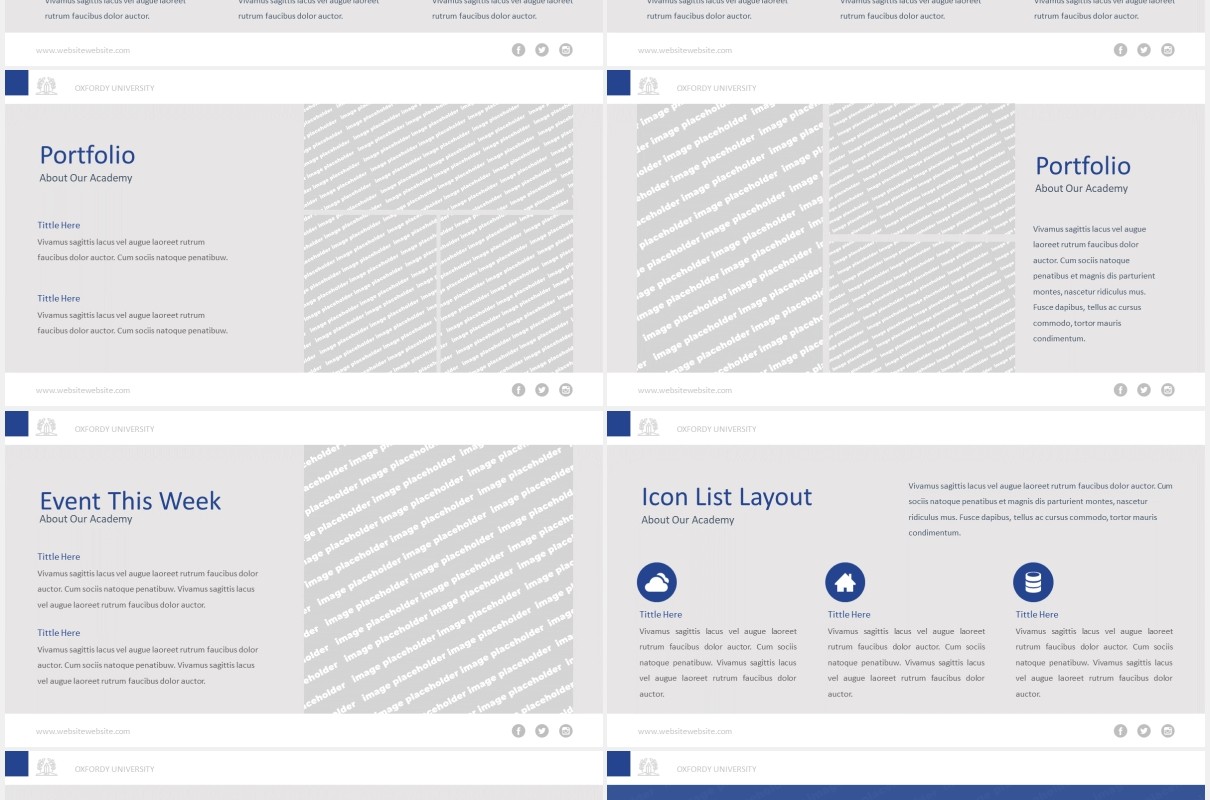 大学生学校教育学术报告答辩PPT模板图片排版设计Academia - University School Powerpoint Template
