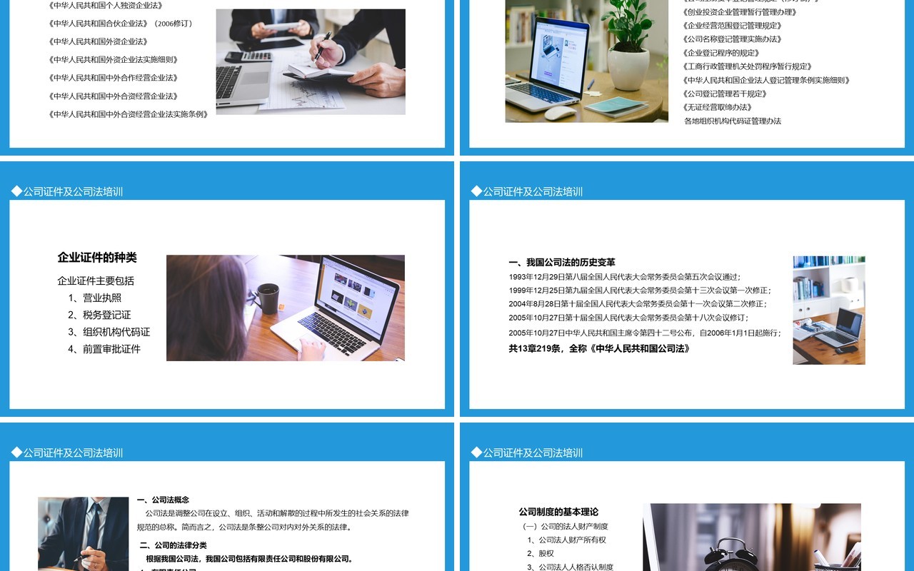 风险控制部公司证件及公司法培训教程动态PPT模板