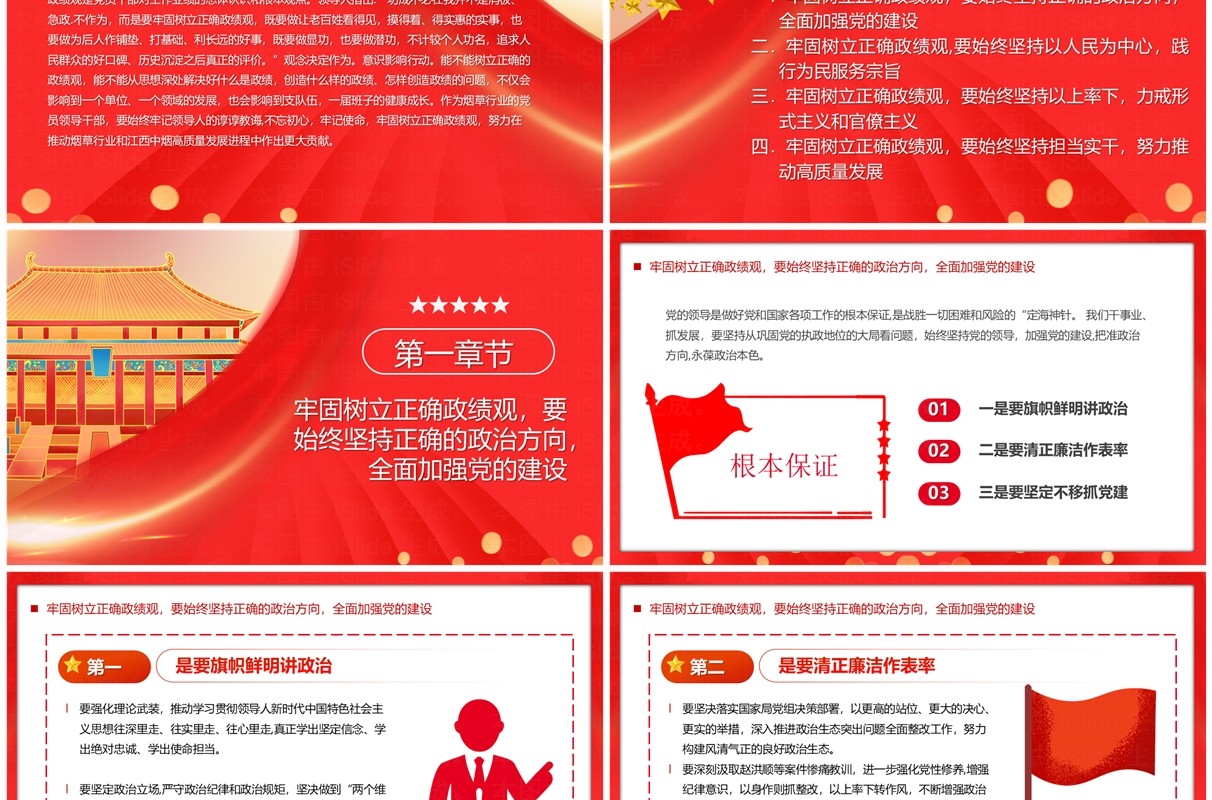 树立正确政绩观推进高质量发展PPT模板