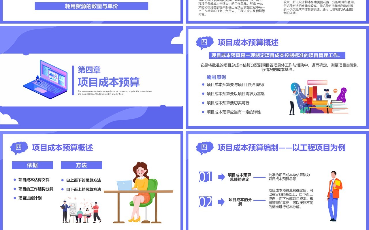 扁平化紫色商务商业项目成本管理公司财务培训通用PPT模板