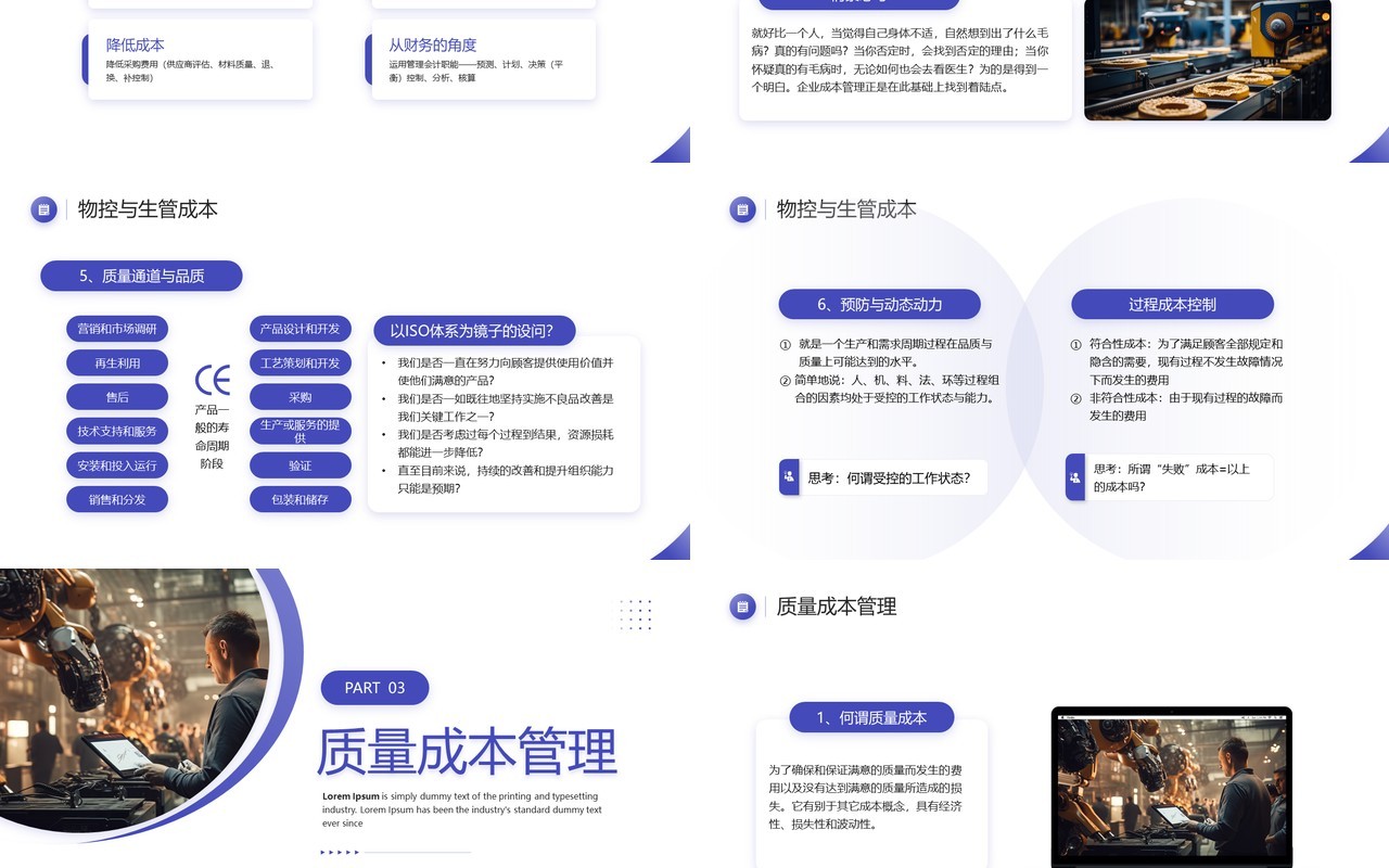 紫色商务风成本控制与有效管理企业成本管理PPT模板