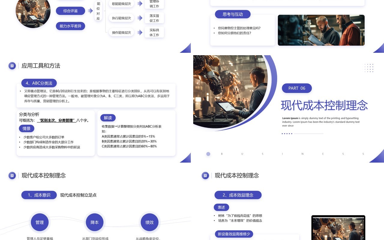 紫色商务风成本控制与有效管理企业成本管理PPT模板