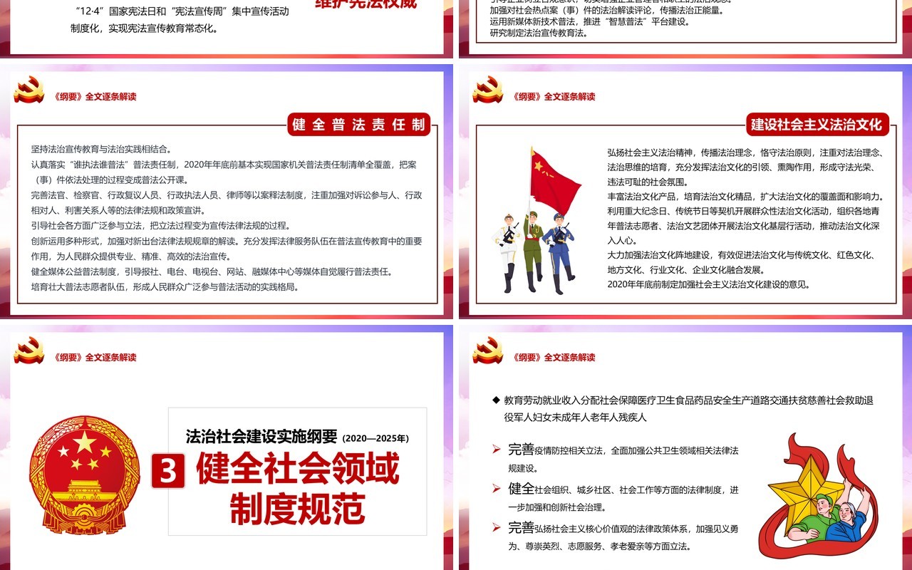党政风法治社会建设实施纲要汇报PPT模板