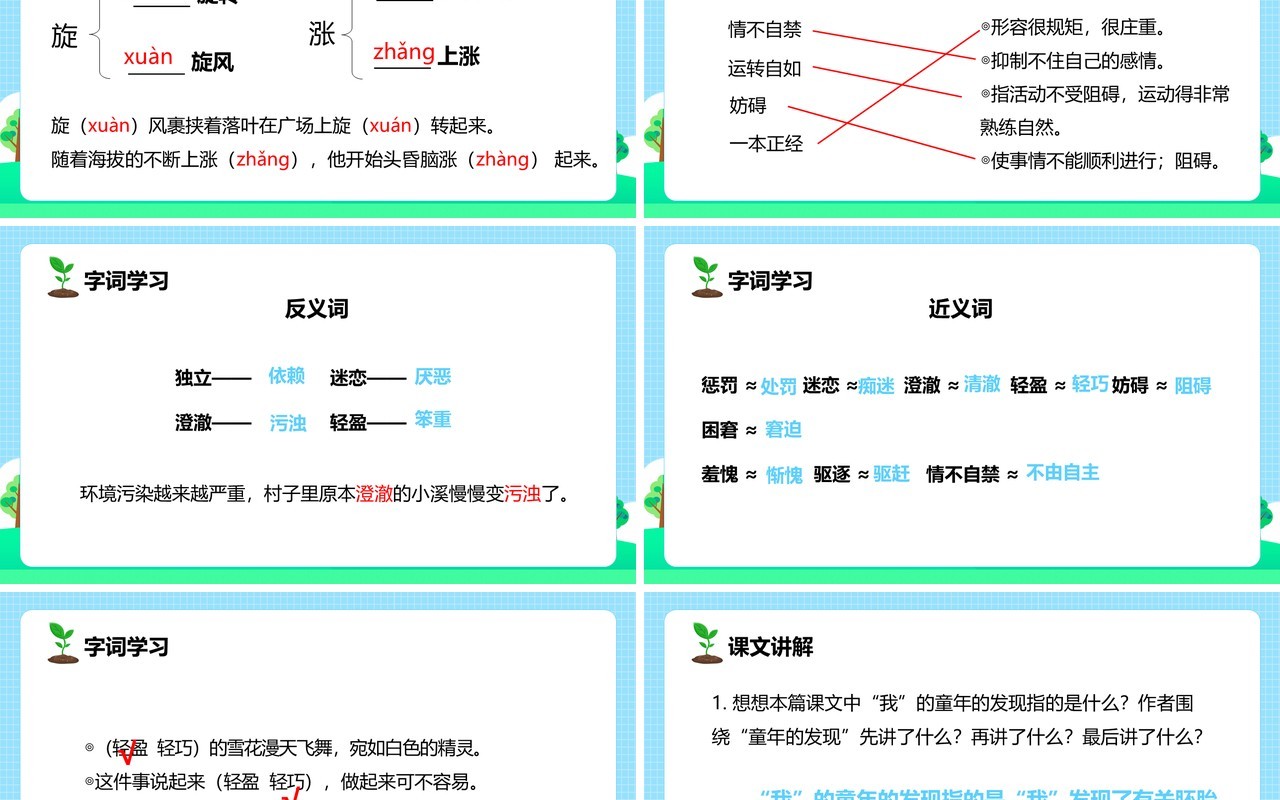 部编版五年级语文下册童年的发现课件PPT模板