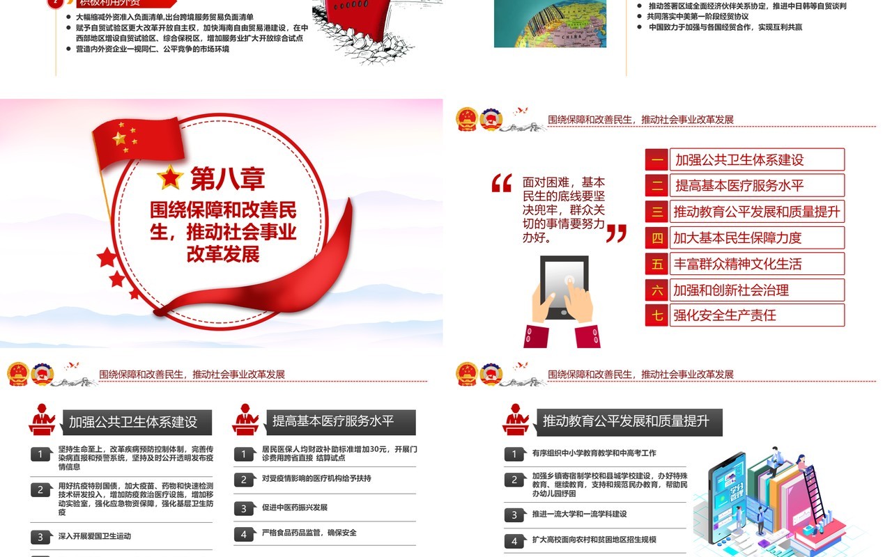 学习解读政府工作报告两会专题党建PPT模板