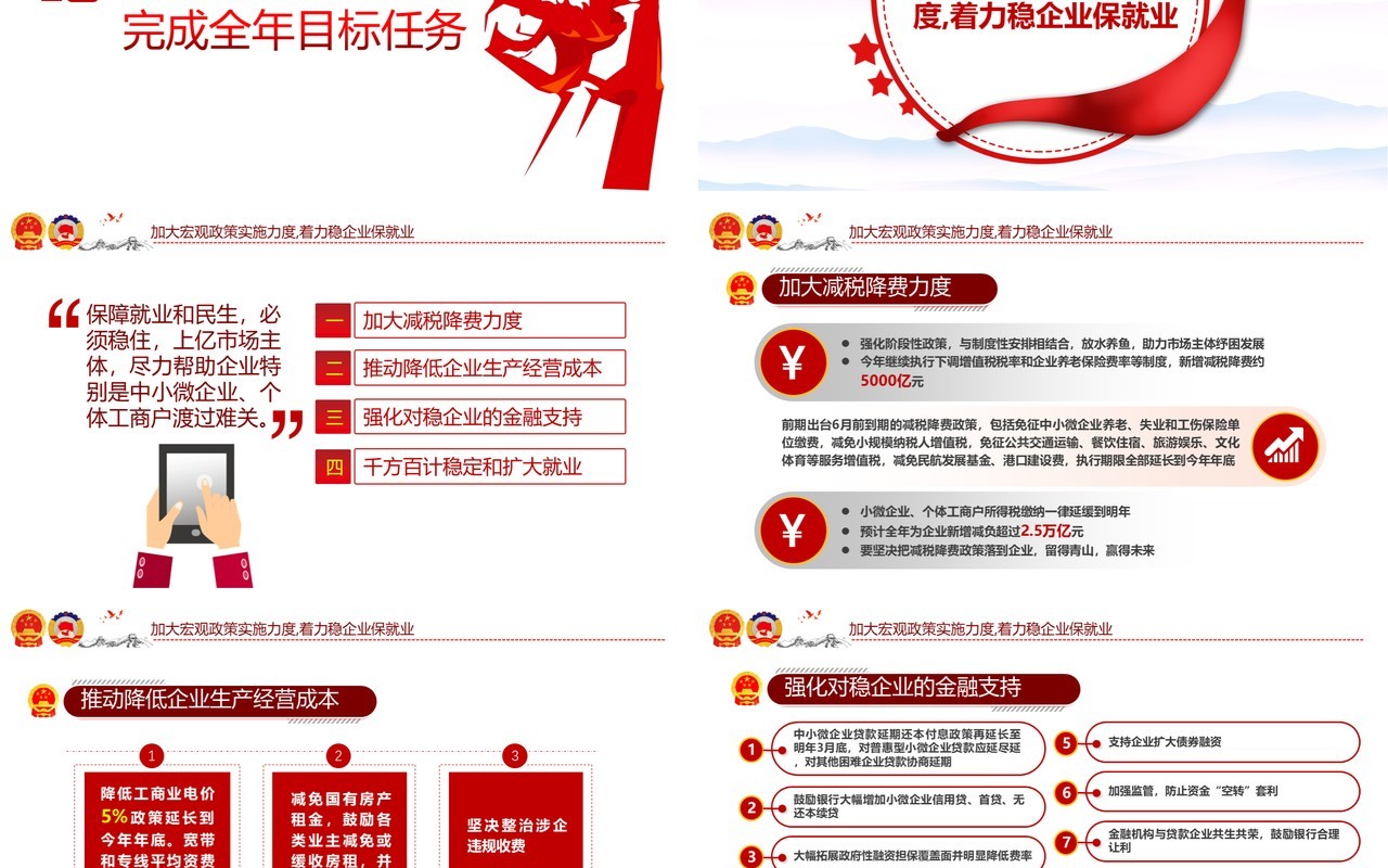 学习解读政府工作报告两会专题党建PPT模板