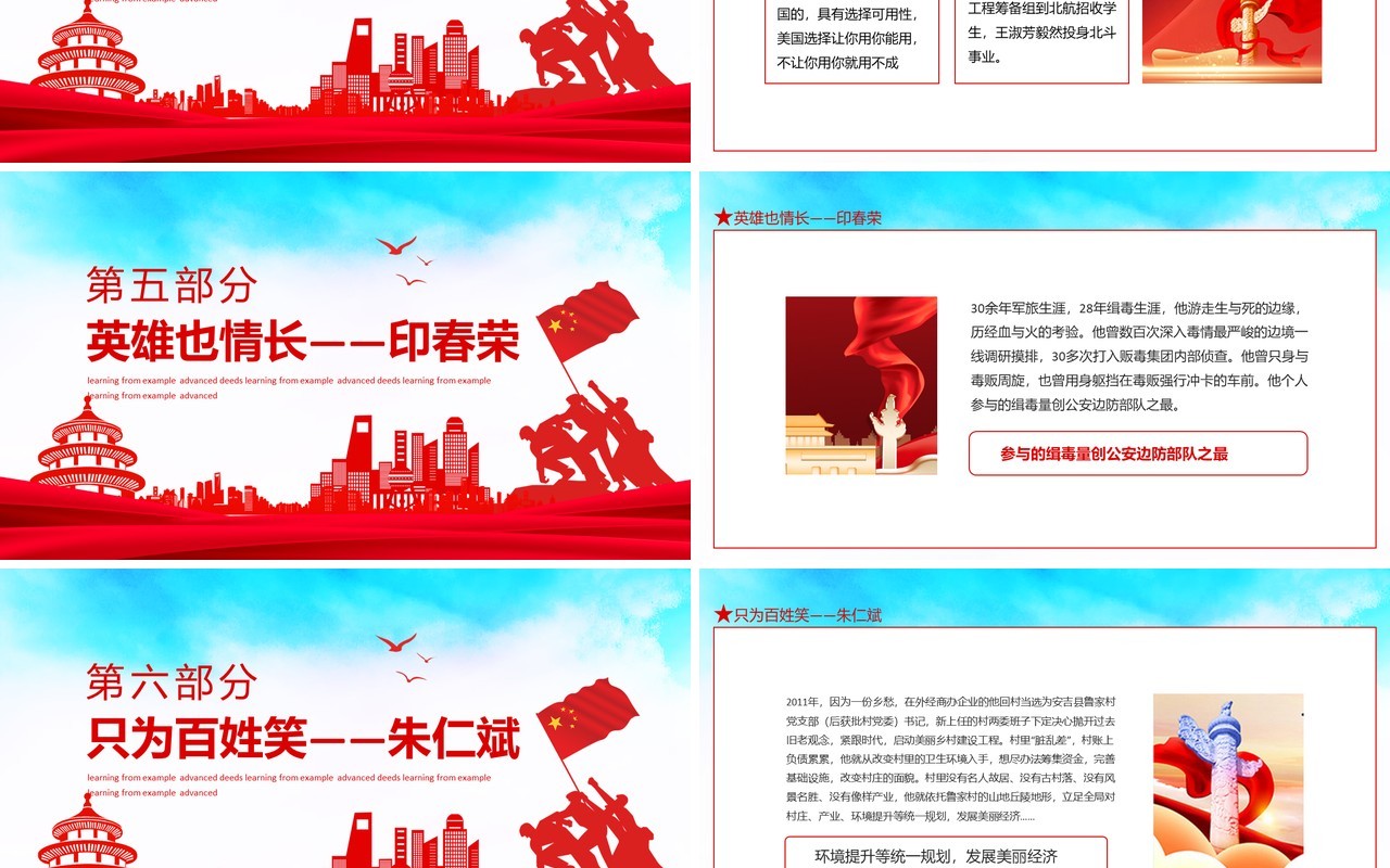 学习榜样的力量先进事迹观后感心得体会动态PPT模板