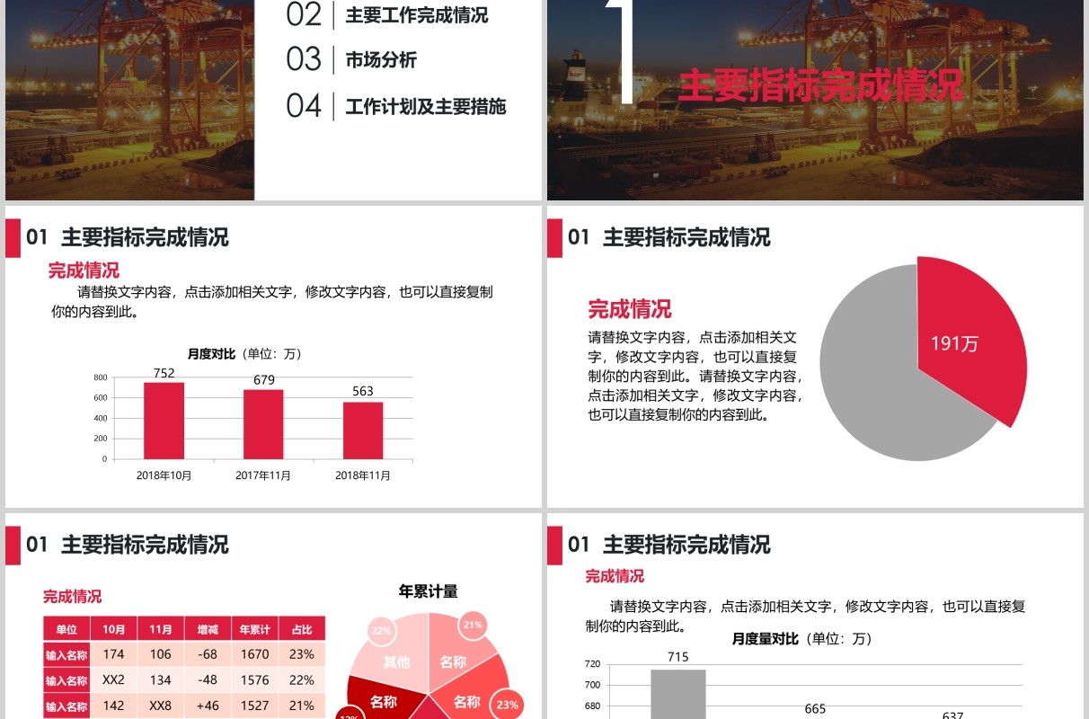 公司年终例会工作汇报PPT模板