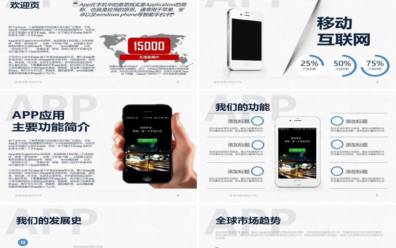 手机软件APP开发宣传介绍PPT模板