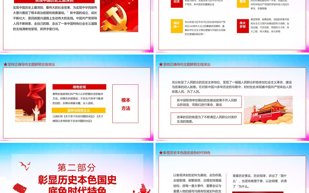 中华人民共和国简史一部气壮山河的国家发展和民族复兴史动态PPT模板