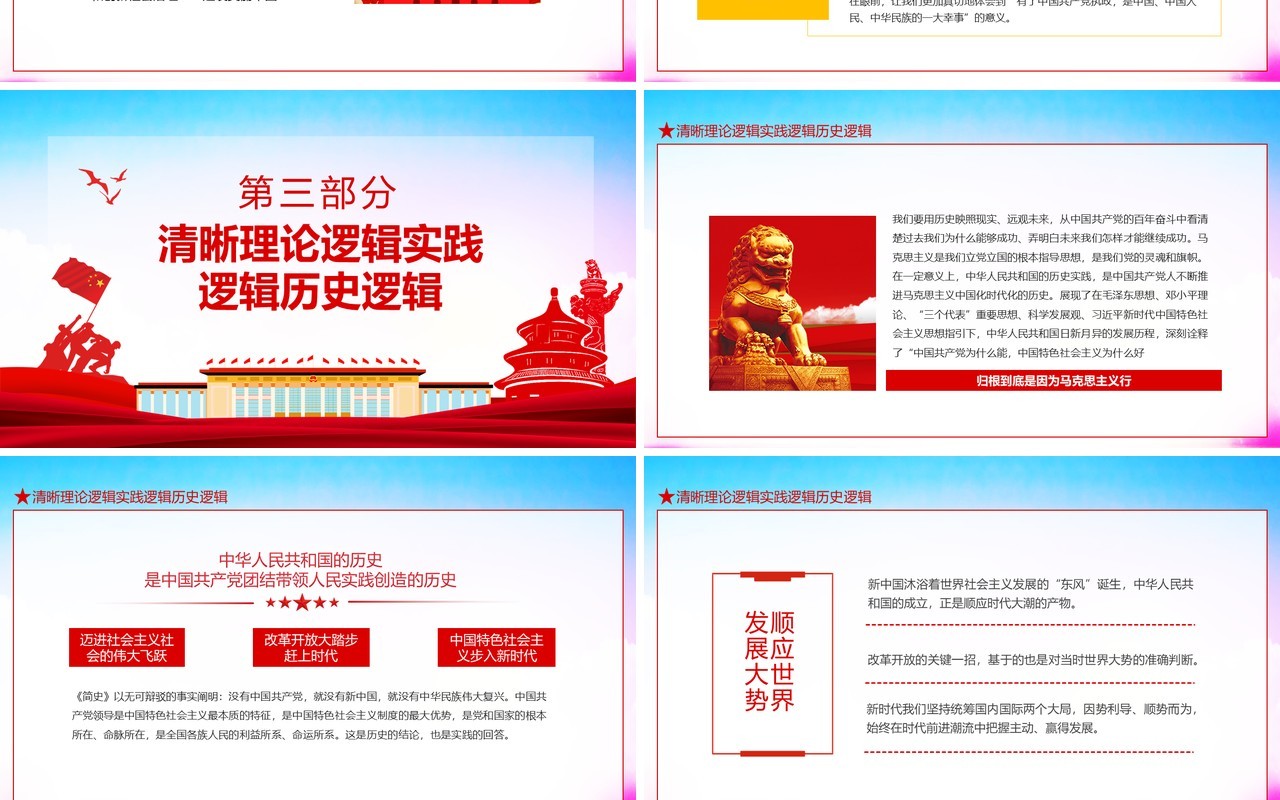 中华人民共和国简史一部气壮山河的国家发展和民族复兴史动态PPT模板