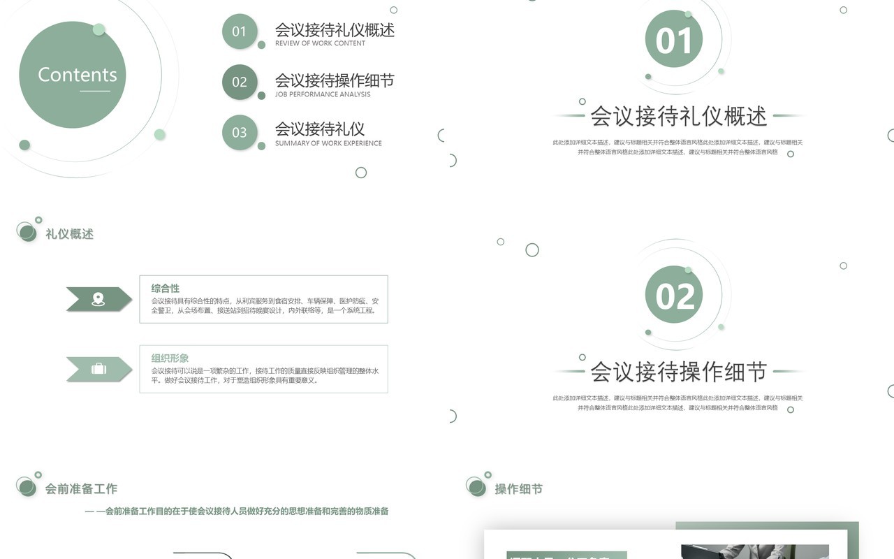 绿色简约会议接待礼仪PPT模板