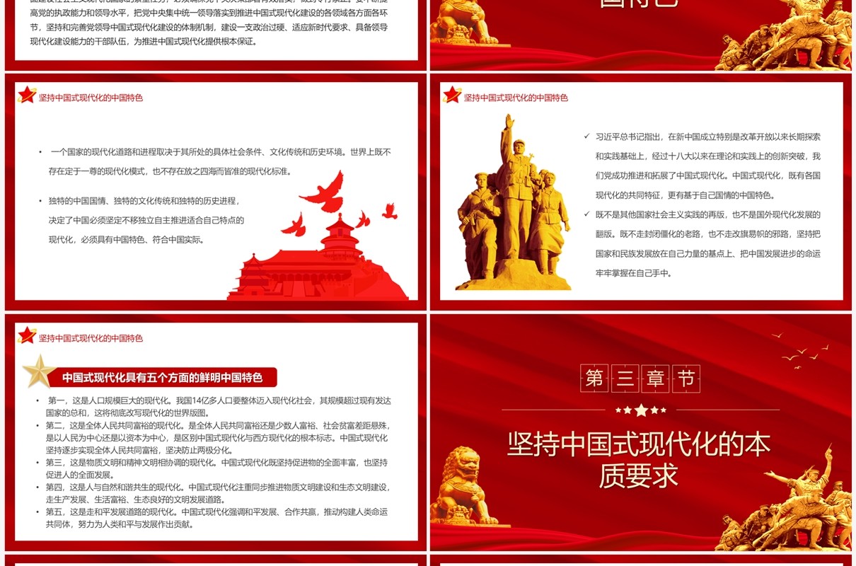红色党政风中国式现代化理论的新飞跃PPT模板