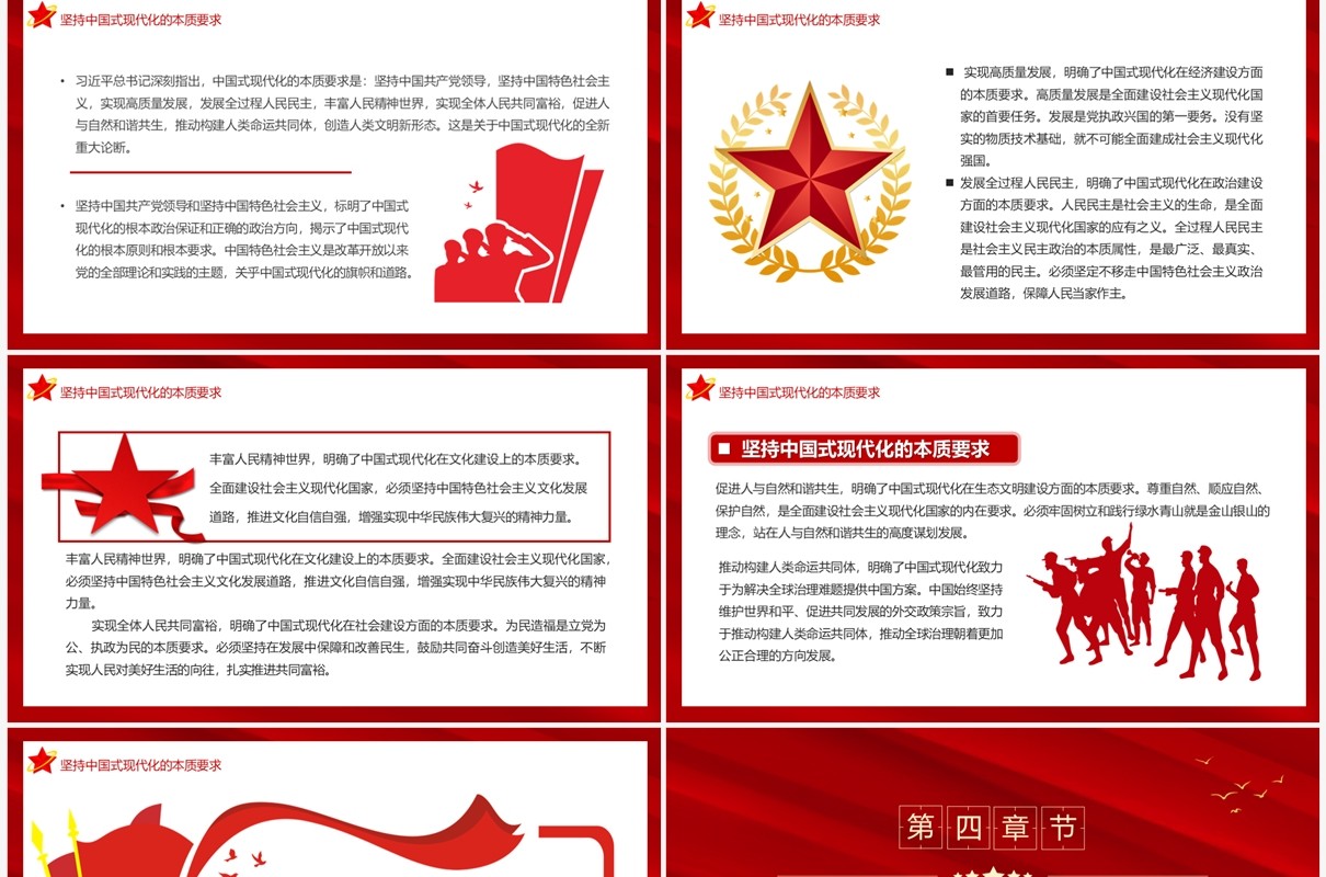 红色党政风中国式现代化理论的新飞跃PPT模板