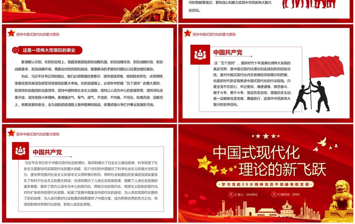 红色党政风中国式现代化理论的新飞跃PPT模板