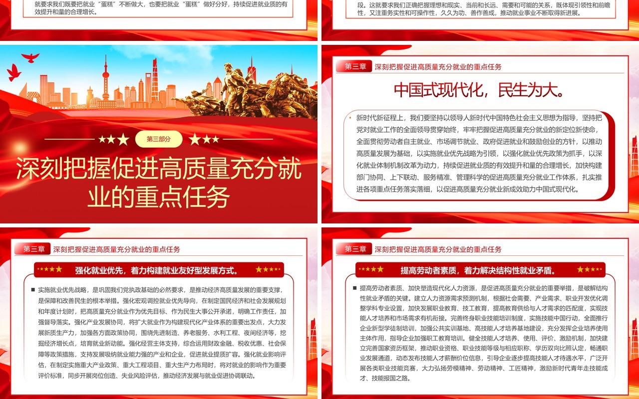 实施就业优先战略促进高质量充分就业PPT模板
