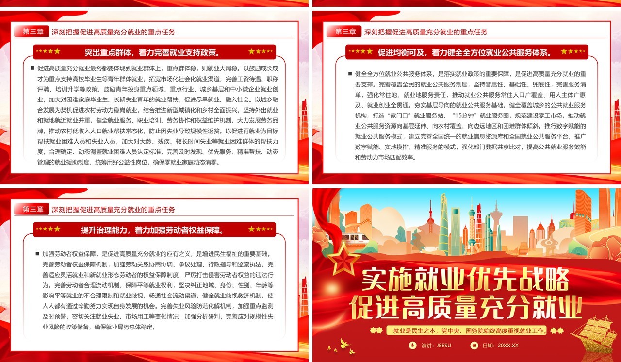 实施就业优先战略促进高质量充分就业PPT模板