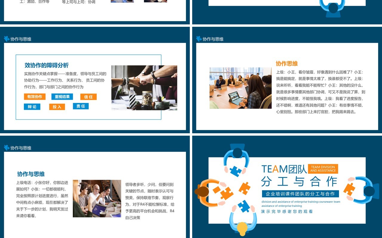 企业培训课件团队的分工与合作动态PPT模板