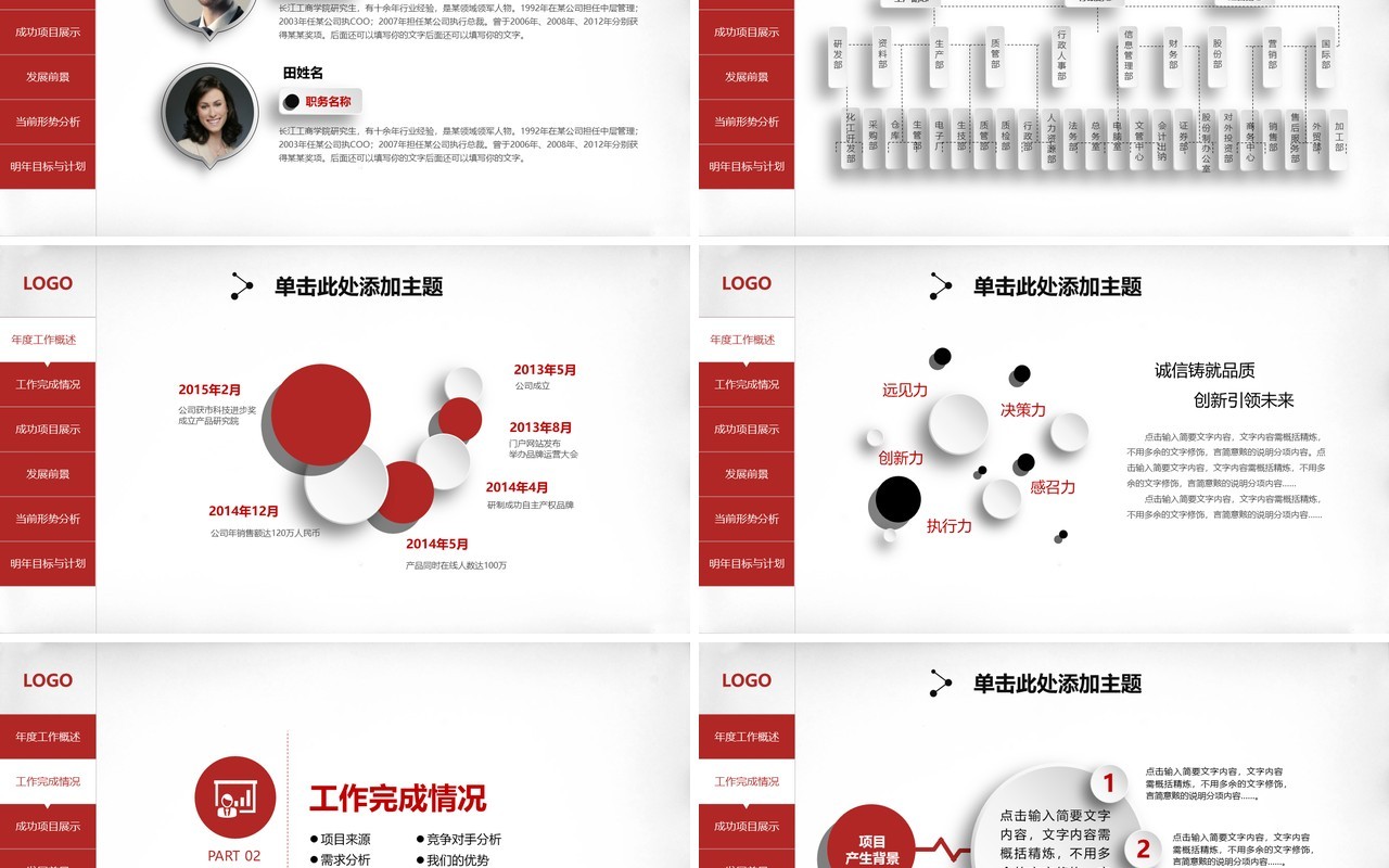 灰色球体个人工作汇报总结ppt