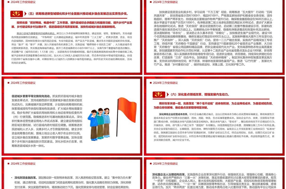 红色2024四川省政府工作报告PPT模板
