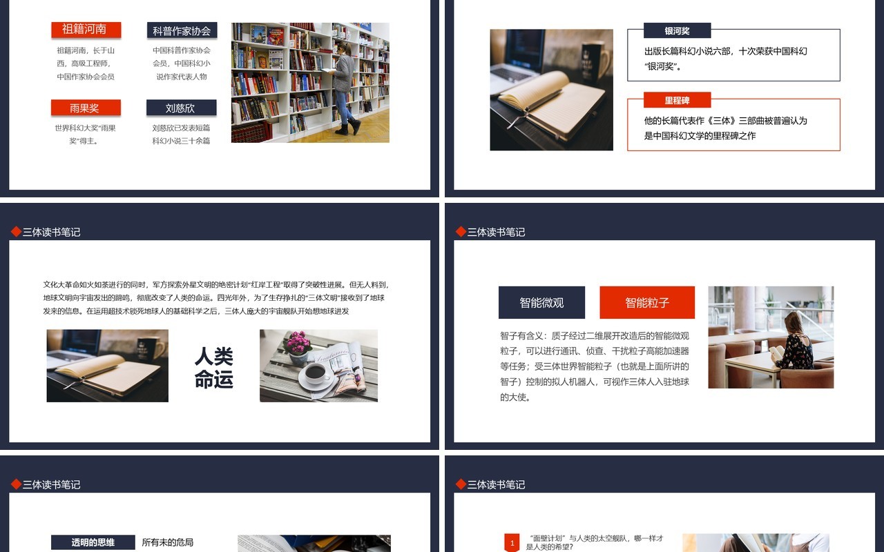 三体读书笔记好书分享动态PPT模板