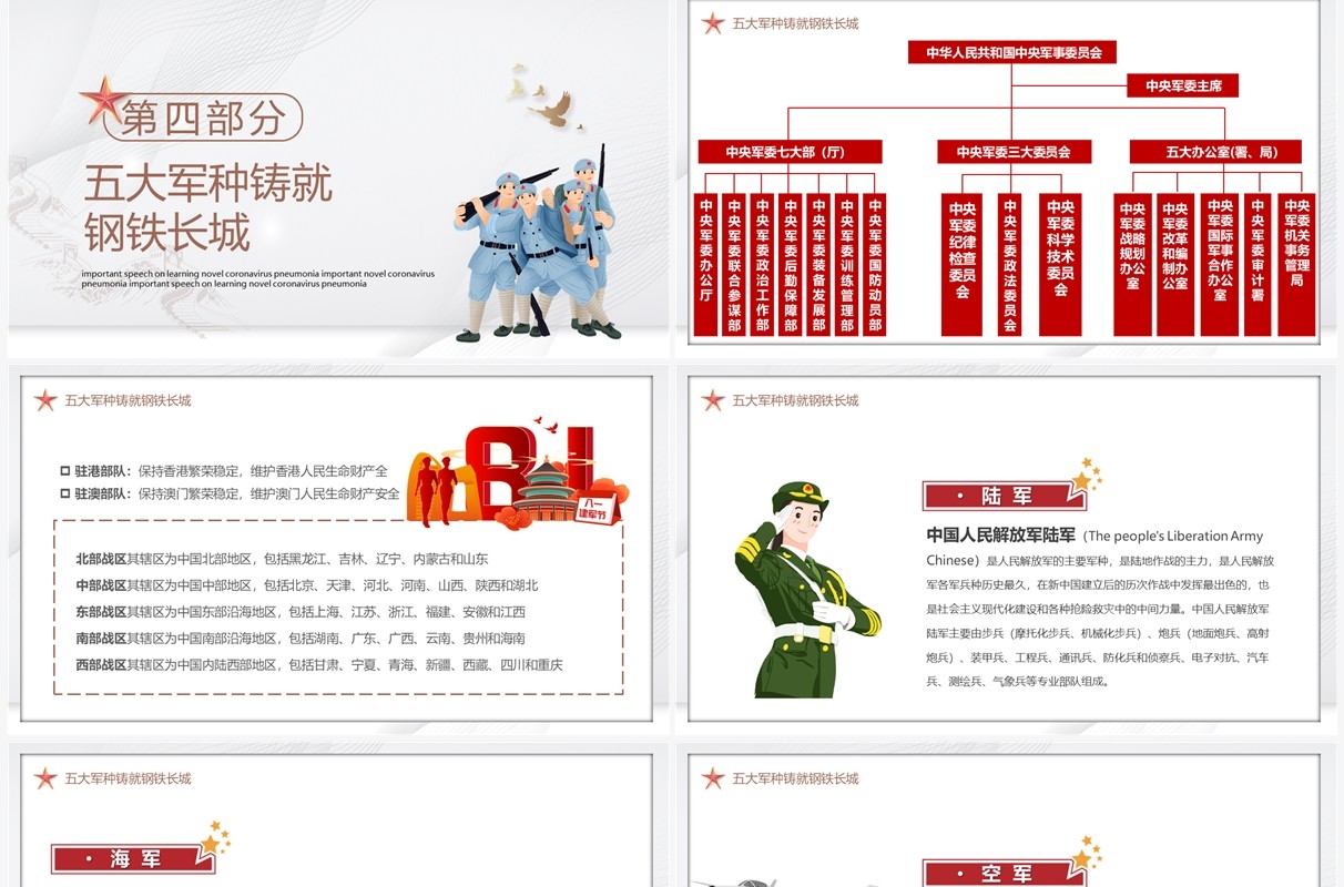 简约大气风八一建军节九十五周年PPT模板
