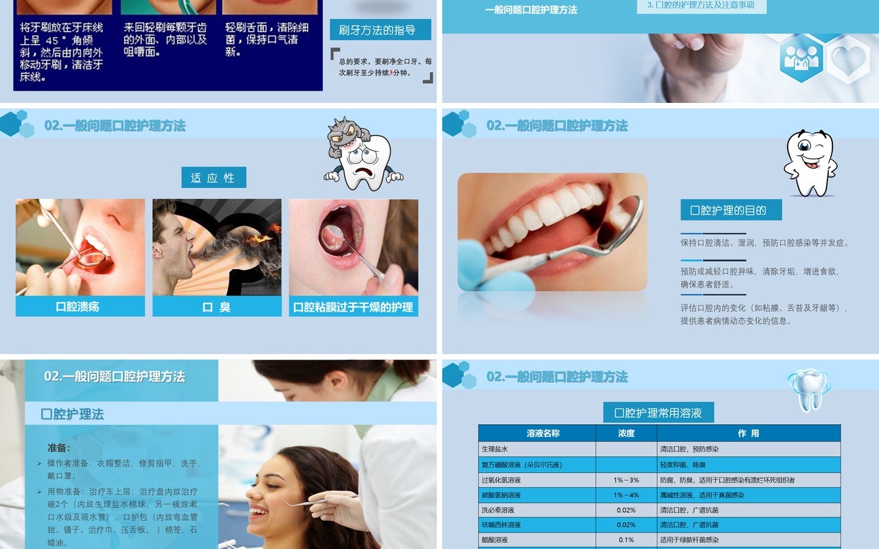 简约口腔护理保健医疗健康教育PPT模板