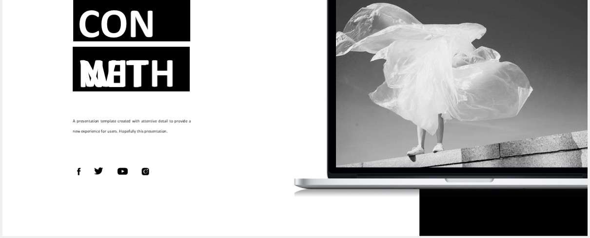 黑白商业摄影作品展示PPT模板photography business marketing powerpoint