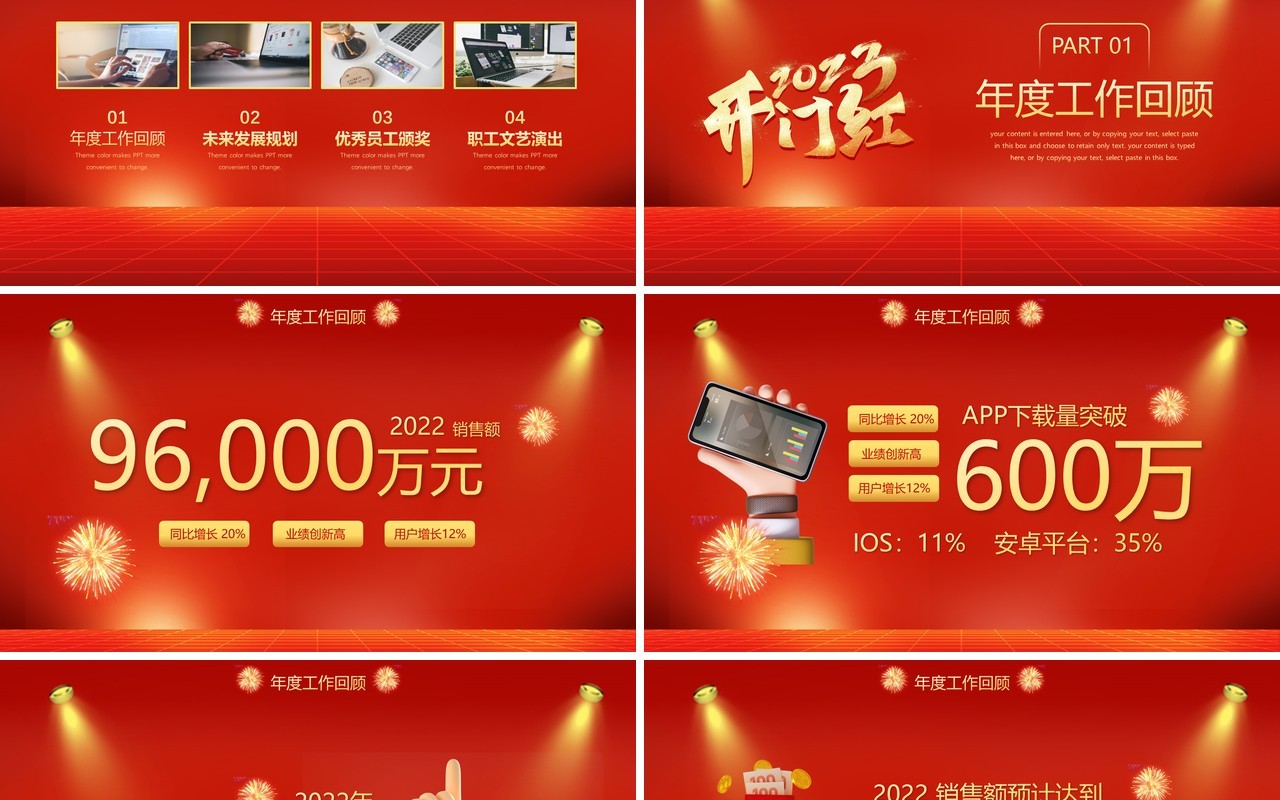 红金大气2023企业开门红启动会PPT模板