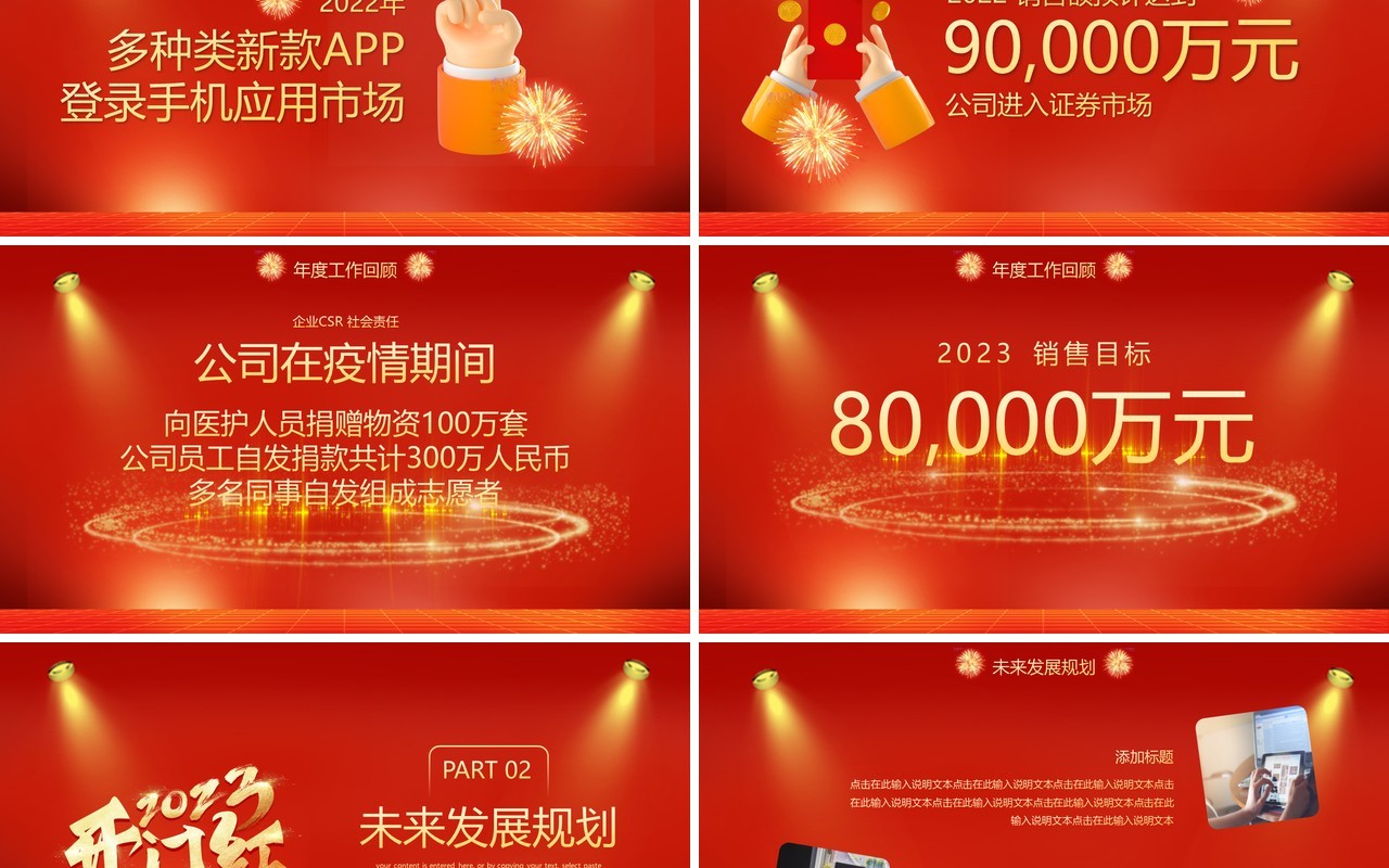 红金大气2023企业开门红启动会PPT模板