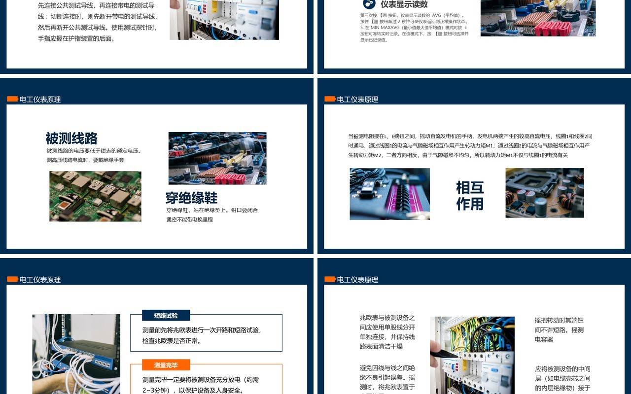 常用电工仪表原理及使用动态PPT模板