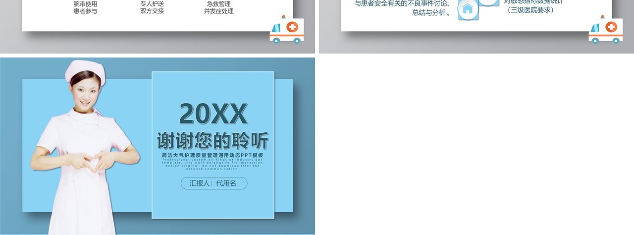 护理质量管理培训医院PPT模板