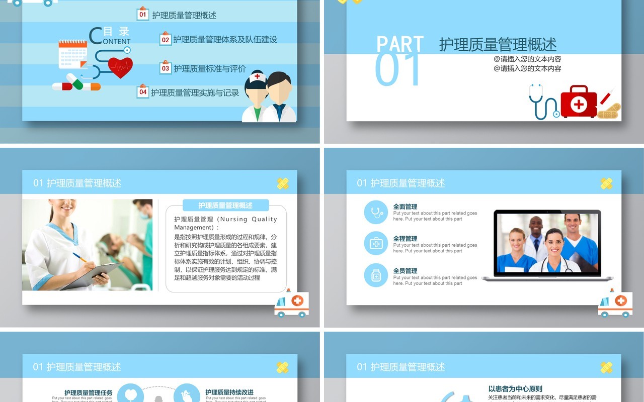 护理质量管理培训医院PPT模板
