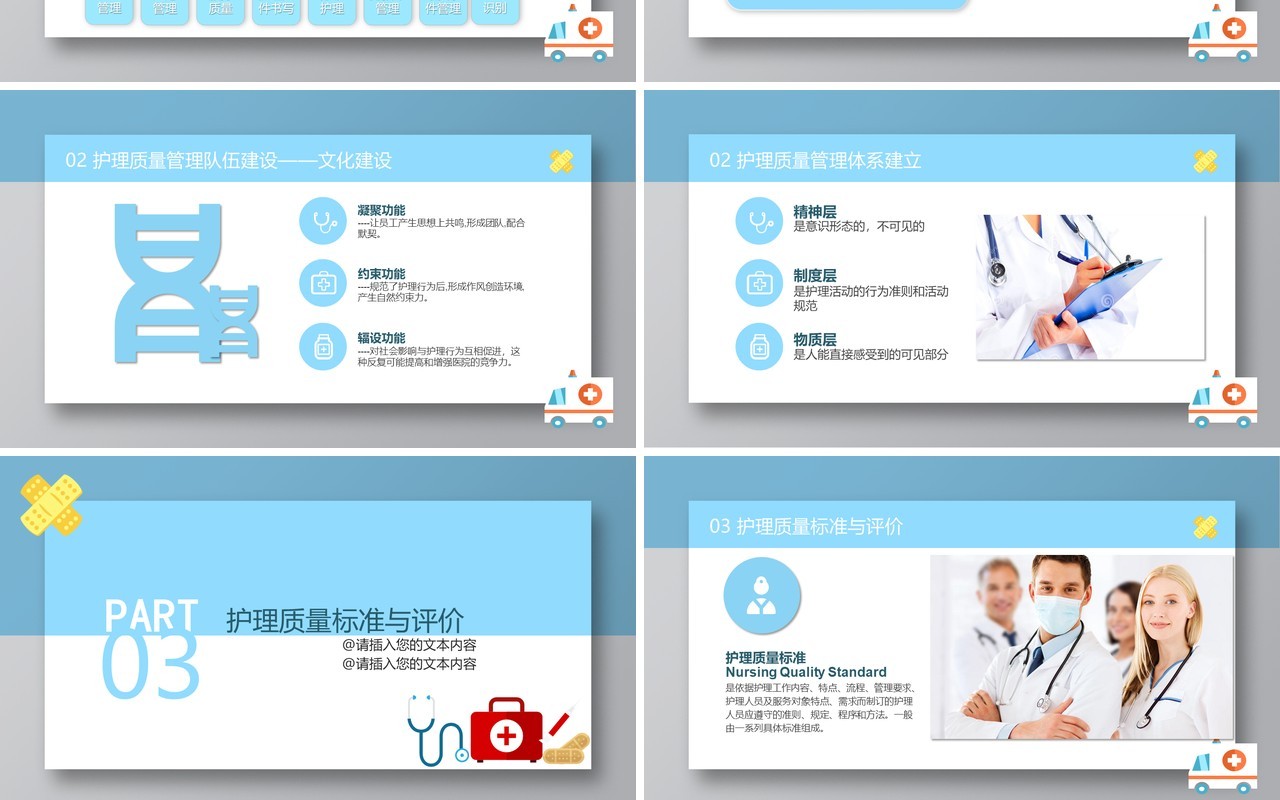 护理质量管理培训医院PPT模板