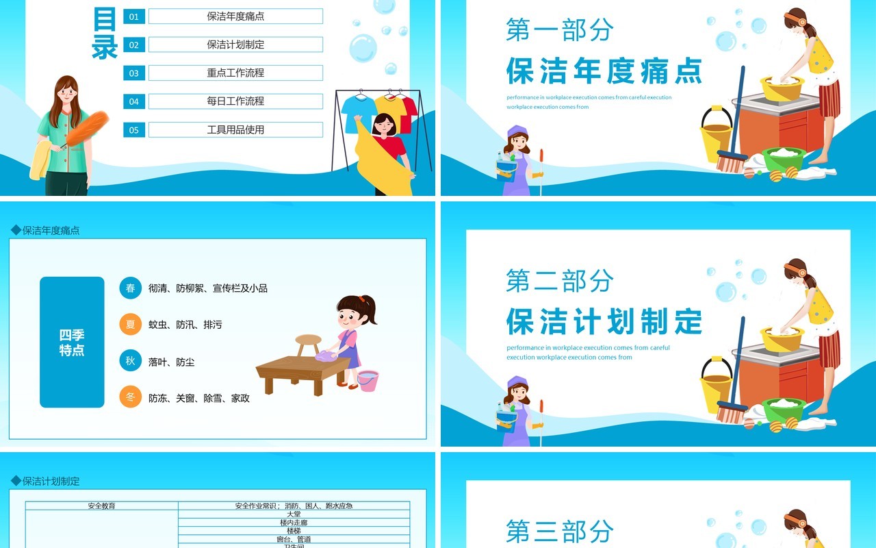保洁服务培训保洁操作流程及工具使用动态PPT模板