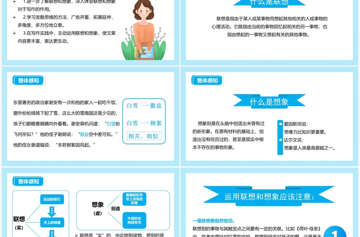 部编版七年级语文上册习作发挥联想与想象课件PPT模板