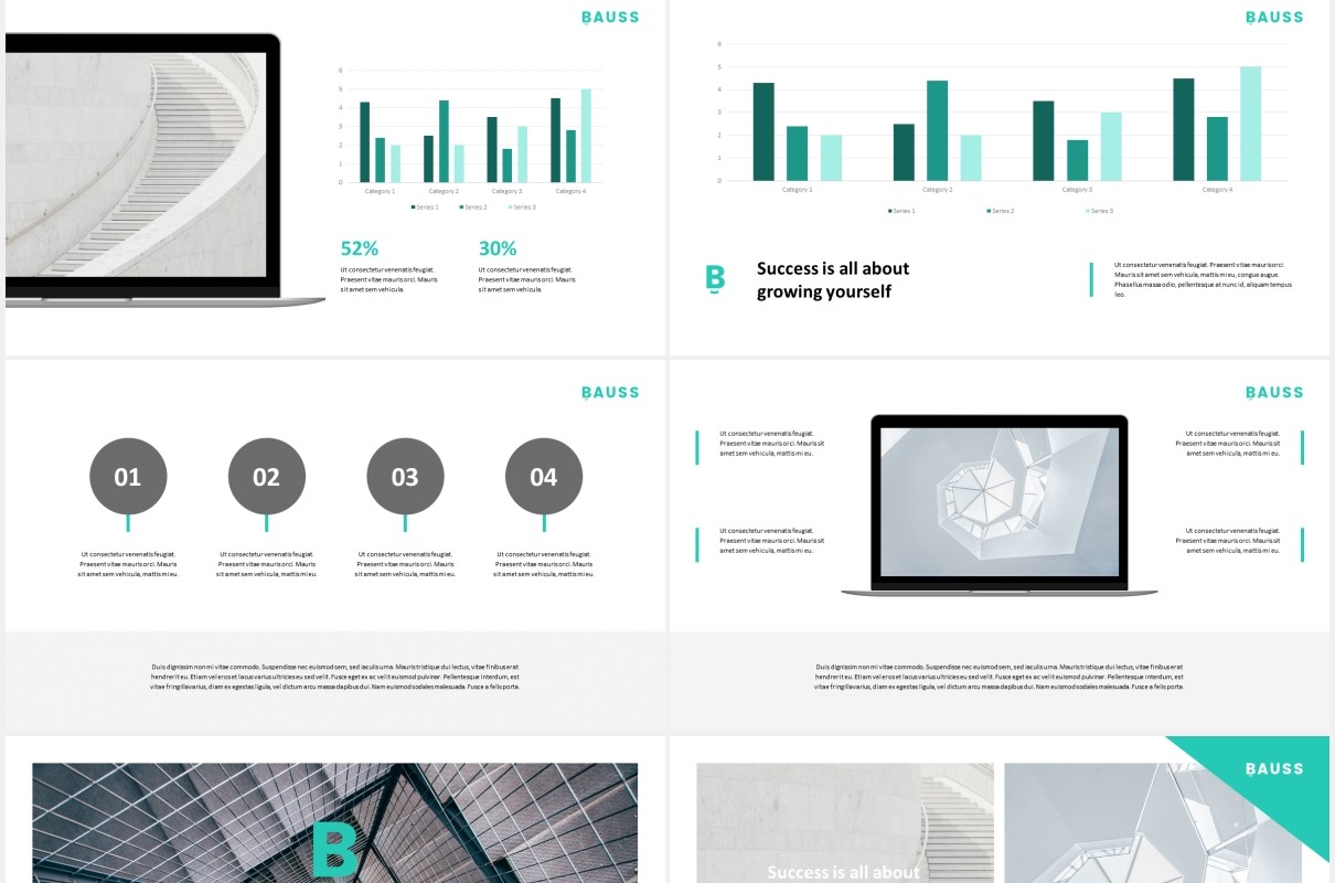 商业企业公司宣传介绍PPT模板bauss simple corporate powerpoint template