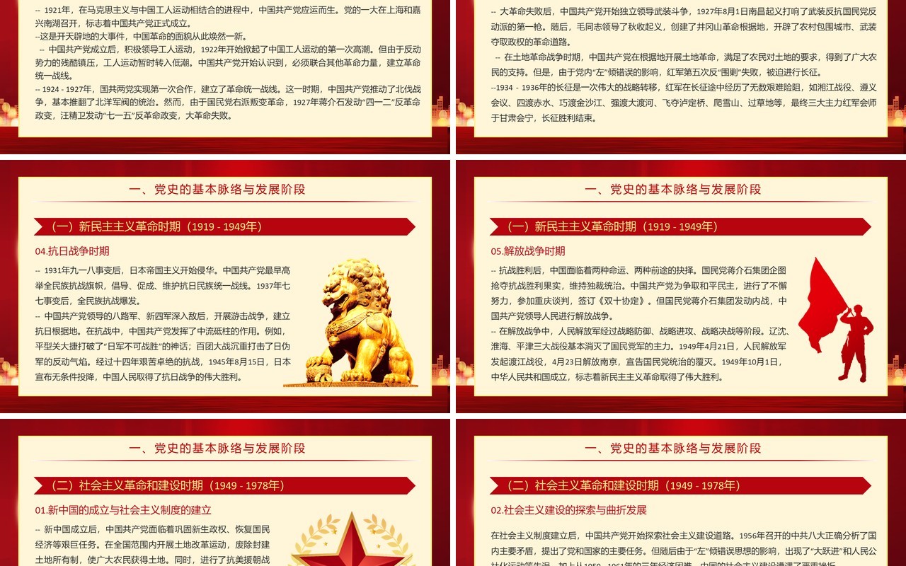 红色党政风学习党史汲取智慧与力量PPT模板(1)